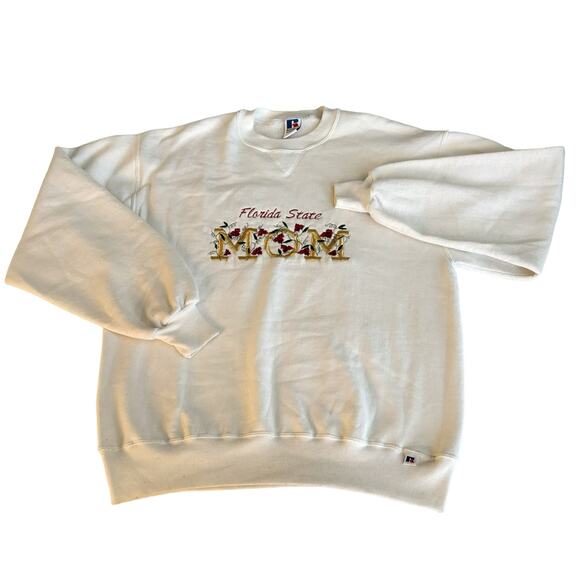Russell Athletic White Florida State Mom Sweatshirt Womens Size L - Picture 1 of 10